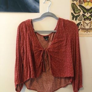 Rue 21 Red Tie Blouse